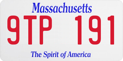 MA license plate 9TP191