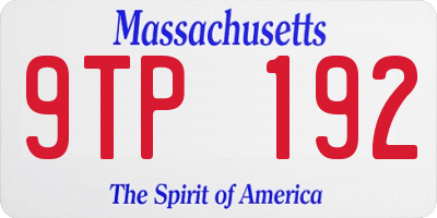 MA license plate 9TP192