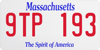 MA license plate 9TP193