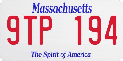 MA license plate 9TP194