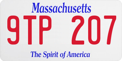 MA license plate 9TP207