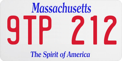 MA license plate 9TP212