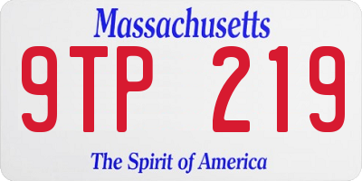 MA license plate 9TP219