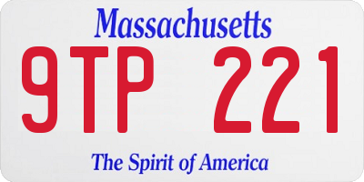MA license plate 9TP221