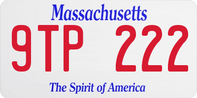 MA license plate 9TP222