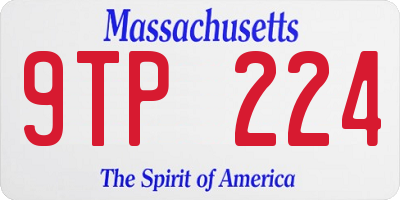 MA license plate 9TP224