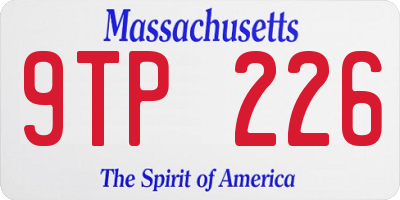 MA license plate 9TP226