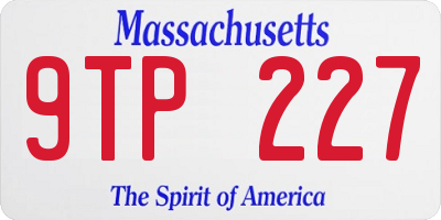 MA license plate 9TP227