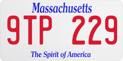 MA license plate 9TP229