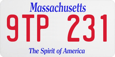 MA license plate 9TP231