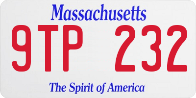 MA license plate 9TP232