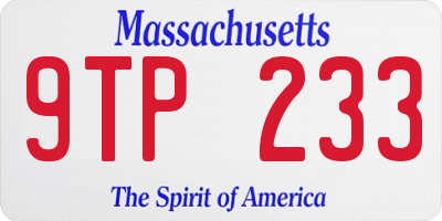 MA license plate 9TP233