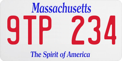 MA license plate 9TP234