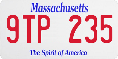 MA license plate 9TP235