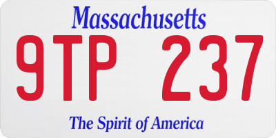 MA license plate 9TP237