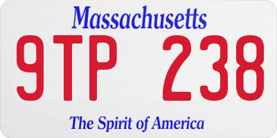 MA license plate 9TP238