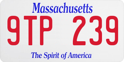 MA license plate 9TP239