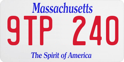MA license plate 9TP240