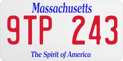 MA license plate 9TP243