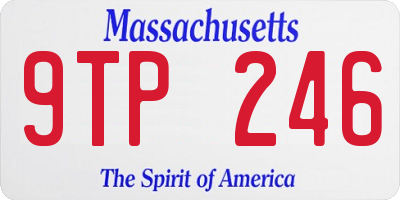 MA license plate 9TP246