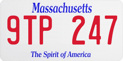 MA license plate 9TP247