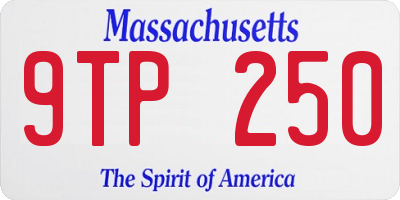 MA license plate 9TP250