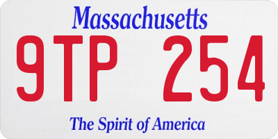 MA license plate 9TP254
