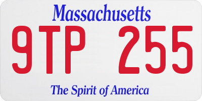 MA license plate 9TP255