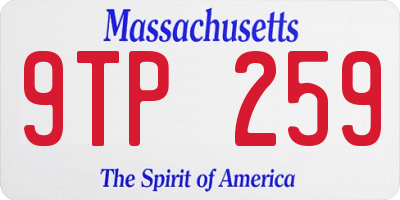 MA license plate 9TP259