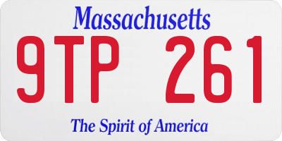 MA license plate 9TP261