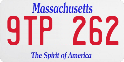 MA license plate 9TP262