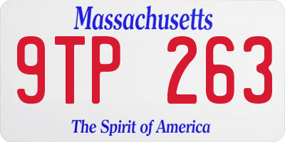 MA license plate 9TP263