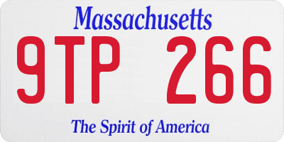 MA license plate 9TP266