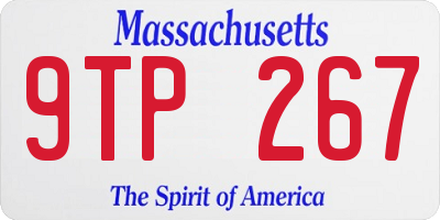 MA license plate 9TP267