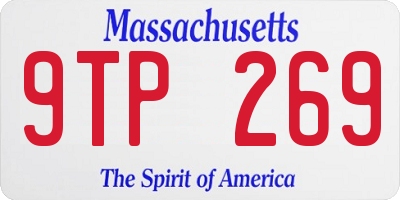 MA license plate 9TP269
