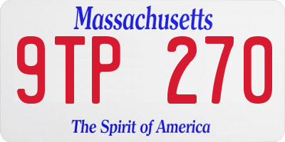 MA license plate 9TP270