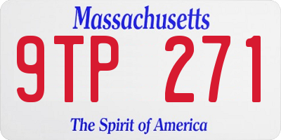 MA license plate 9TP271