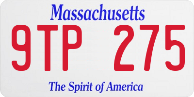 MA license plate 9TP275