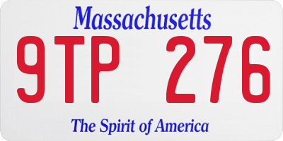 MA license plate 9TP276