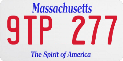 MA license plate 9TP277