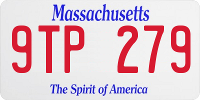 MA license plate 9TP279