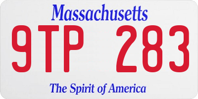 MA license plate 9TP283