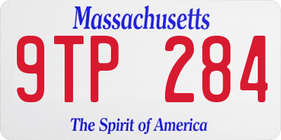 MA license plate 9TP284