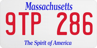 MA license plate 9TP286