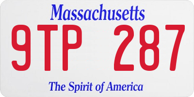 MA license plate 9TP287