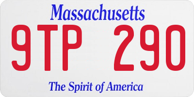 MA license plate 9TP290