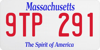 MA license plate 9TP291