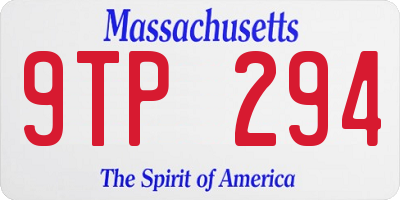 MA license plate 9TP294