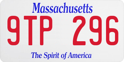 MA license plate 9TP296