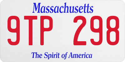 MA license plate 9TP298